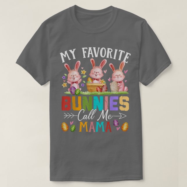 Mina favoritbunnies kallar mig Mamma Family Öster T Shirt (Design framsida)
