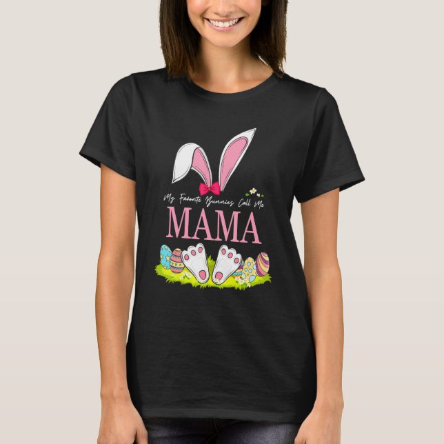 Mina favoritbunnies kallar mig Mamma Påsk Matc T Shirt (Framsida)