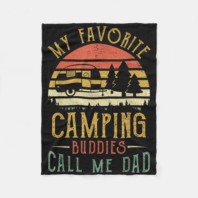 Mina Favoritcampingvänner Kallar Mig Pappa Vintage Fleecefilt (Framsidan)