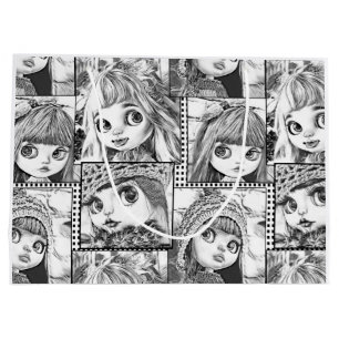 Mina favoritdockor för svart och vitt lappverk