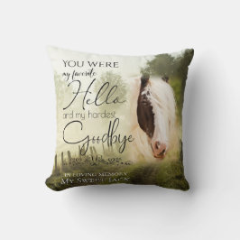 Mina favoriter Hej Land Horse Pet Memorial PHOTO Kudde