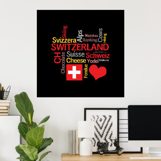 Mina favoriter i Schweiz Sak Funny Poster
