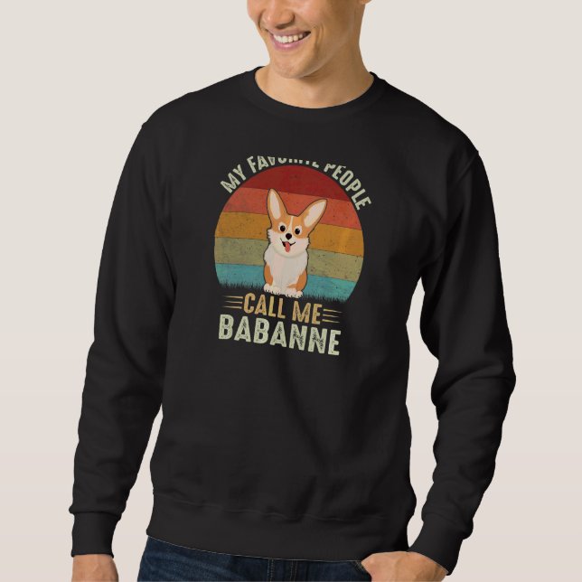 Mina favoriter kallar mig Babanne Cute Cor Lång Ärmad Tröja (Framsida)