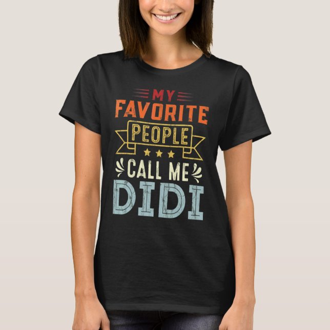 Mina favoriter kallar mig Didi Retro Mor Da T Shirt (Framsida)
