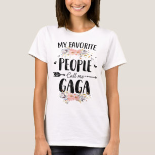 Mina favoriter kallar mig Gaga Flower Mor Da T Shirt