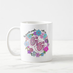 Mina favoriter kallar mig gigi Blommigt Wand Kaffemugg