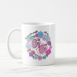 Mina favoriter kallar mig gigi Blommigt Wand Kaffemugg