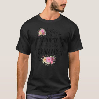 Mina favoriter kallar mig Grammy Women Flower Dec T Shirt