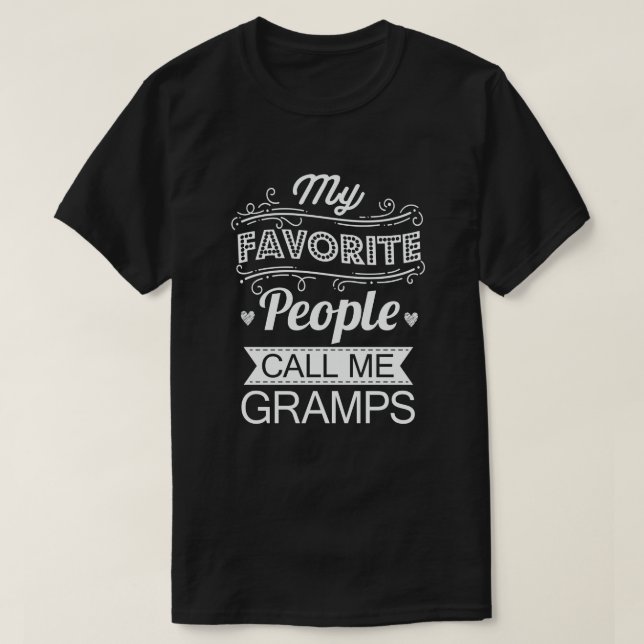 Mina favoriter kallar mig Gramps Grandpa Gift T Shirt (Design framsida)