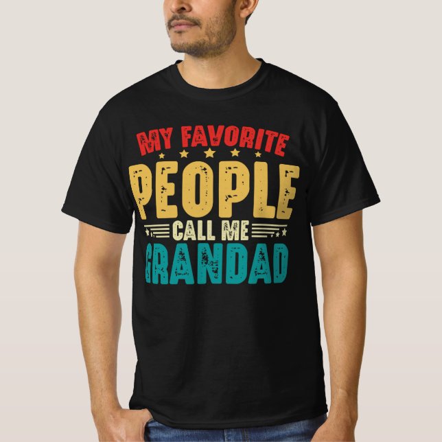 Mina favoriter kallar mig Grandad Fars dag T Shirt (Framsida)