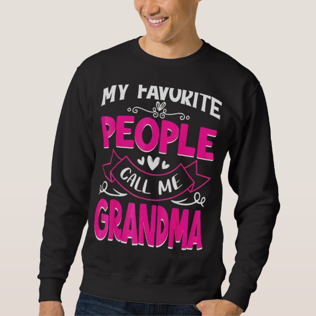 Mina favoriter kallar mig Grandma Cute Mor D Lång Ärmad Tröja (Framsida)