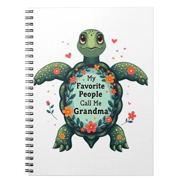 Mina favoriter kallar mig Grandma Turtle - farmor Anteckningsbok (Framsidan)