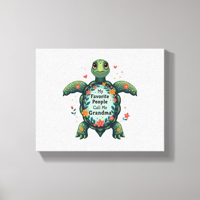 Mina favoriter kallar mig Grandma Turtle - farmor Canvastryck (Framsida)