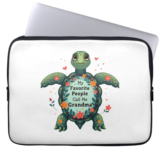 Mina favoriter kallar mig Grandma Turtle - farmor Laptop Fodral (Framsidan)