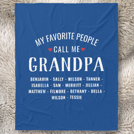 Mina favoriter kallar mig Grandpa eller Custom Nam Fleecefilt