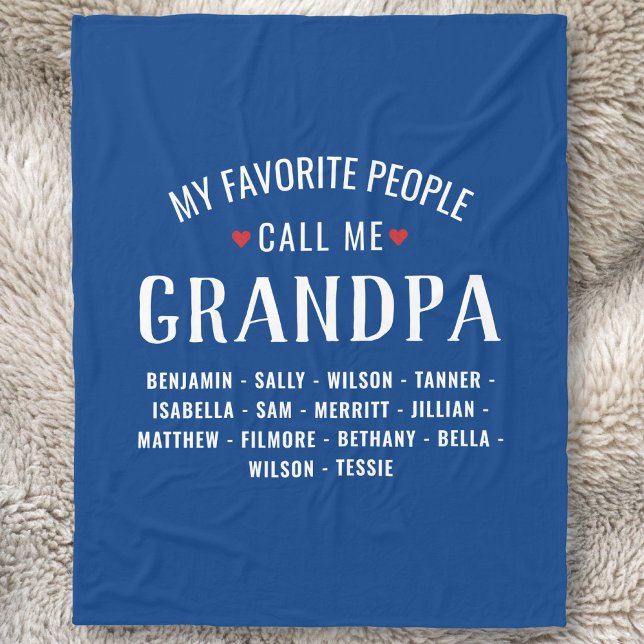 Mina favoriter kallar mig Grandpa eller Custom Nam Fleecefilt (Skapare uppladdad)