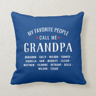 Mina favoriter kallar mig Grandpa eller Custom Nam Kudde