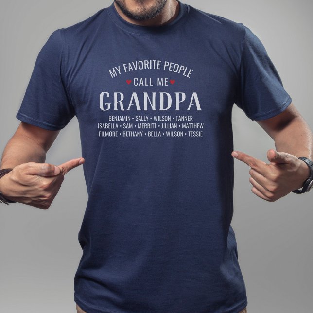 Mina favoriter kallar mig Grandpa eller Custom Nam T Shirt (Skapare uppladdad)