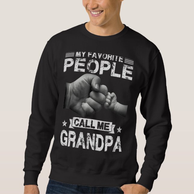 Mina favoriter kallar mig Grandpa Fars dag Lång Ärmad Tröja (Framsida)