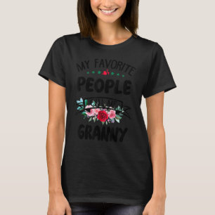 Mina favoriter kallar mig Granny Flower Mor D T Shirt