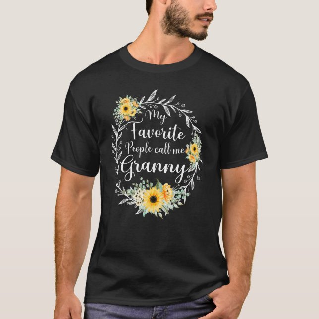 Mina favoriter kallar mig Granny Women Daisy Flow T Shirt (Framsida)