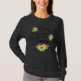 Mina favoriter kallar mig Granny Women Flower Dec T Shirt