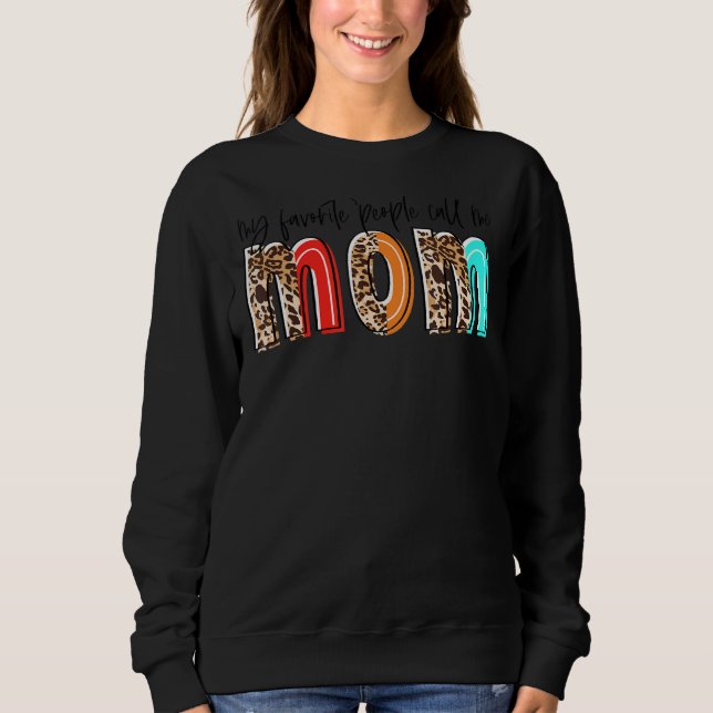 Mina favoriter kallar mig Mamma Leopard Mamma Mor" T Shirt (Framsida)