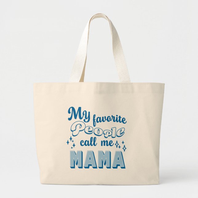 Mina favoriter kallar mig Mamma Mor Blue Jumbo Tygkasse (Framsidan)