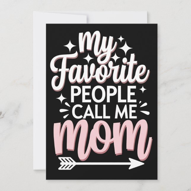 Mina favoriter kallar mig Mamma Mors dag Blommigt Inbjudningar (Framsida)