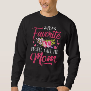 Mina favoriter kallar mig Mamma Mors dag Dam Lång Ärmad Tröja
