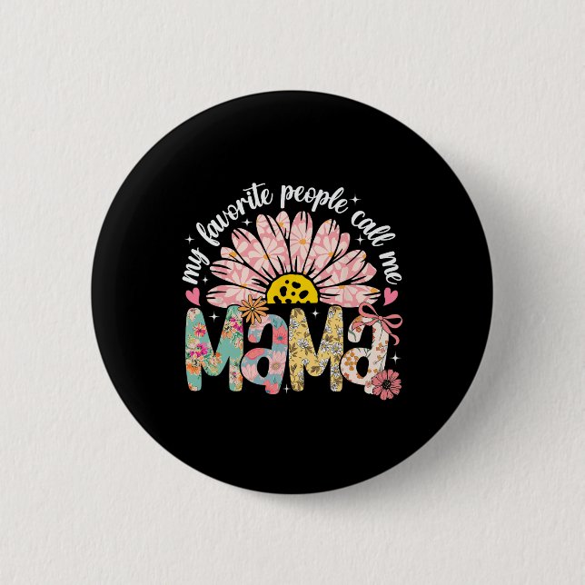 Mina favoriter kallar mig Mamma Mors dag Girly Knapp (Framsida)