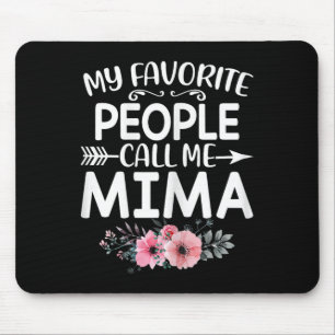 Mina favoriter kallar mig Mima Cute Rosa Blommigt  Musmatta