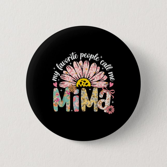 Mina favoriter kallar mig Mima morsdag tjej  Knapp (Framsida)