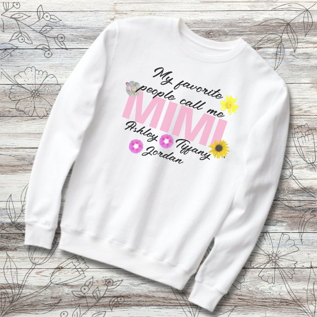 Mina favoriter kallar mig Mimi Grandchildren Namn T Shirt (Skapare uppladdad)