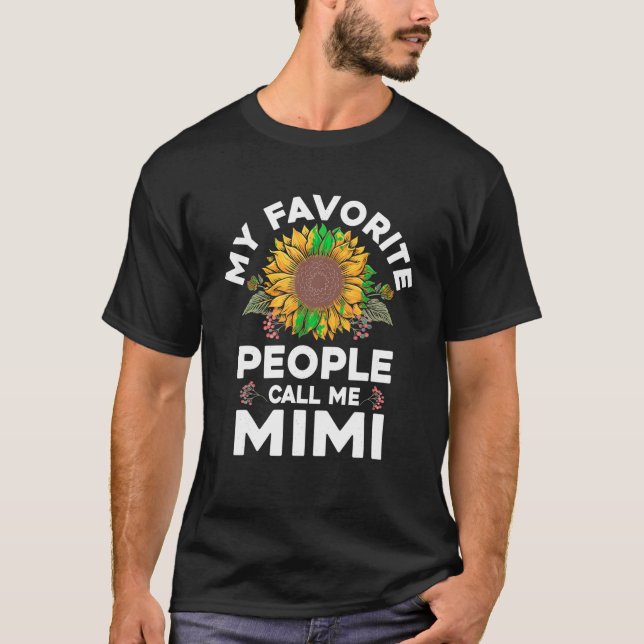 Mina favoriter kallar mig Mimi Mors dag Funny T Shirt (Framsida)