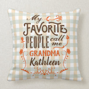 Mina favoriter kallar mig mormor Typography Art Kudde