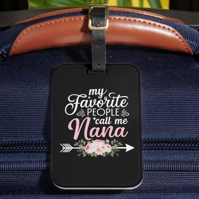 Mina favoriter kallar mig Nana Mors dag Blommigt Bagagebricka (Framsida Insitu 2)