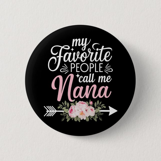Mina favoriter kallar mig Nana Morsdagsbukett Knapp (Framsida)