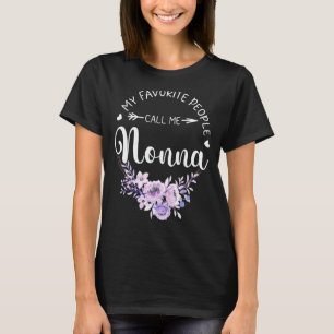 Mina favoriter kallar mig Nonna Women Blommigt Gra T Shirt