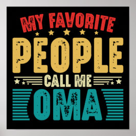 Mina favoriter kallar mig Oma Vintage Mors dag Poster