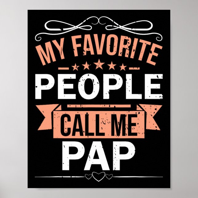 Mina favoriter kallar mig Pap Retro män fars dag Poster (Framsidan)