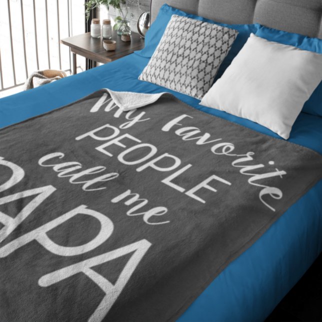 Mina favoriter kallar mig Pappa Black and White Fleecefilt (Skapare uppladdad)