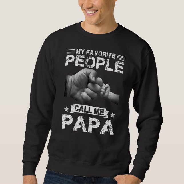 Mina favoriter kallar mig Pappa Fars dag Lång Ärmad Tröja (Framsida)