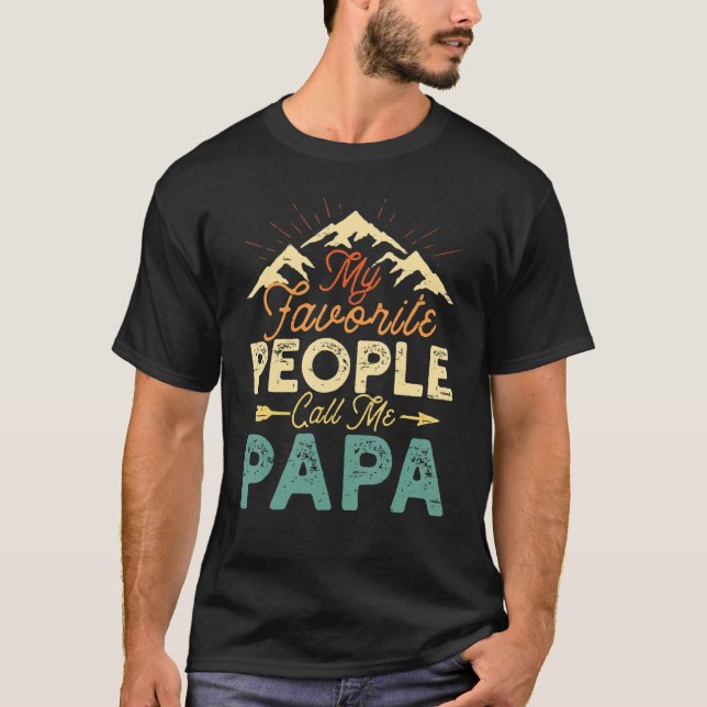 Mina favoriter kallar mig Pappa Manar Retro Decor  T Shirt (Framsida)