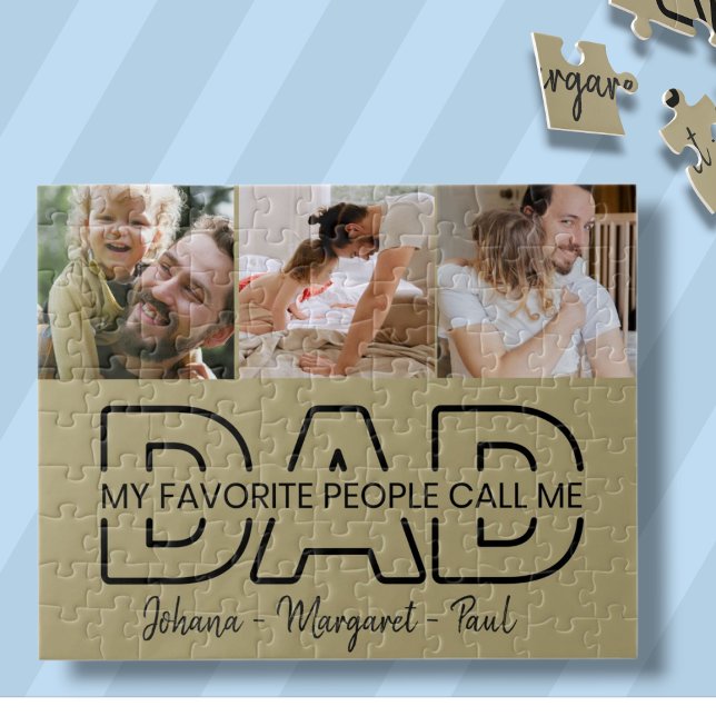Mina favoriter kallar mig Pappa Photo Fars dag Pussel (My favorite people call me Dad Photo Father's Day Jigsaw Puzzle)