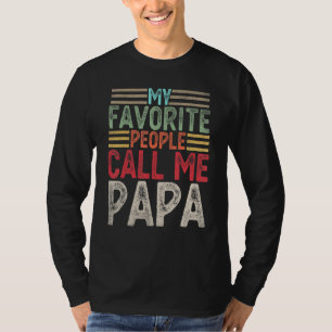 Mina favoriter kallar mig Pappa Retro Lycklig Far T Shirt