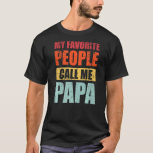 Mina favoriter kallar mig Pappa Retro Pappa Far T Shirt