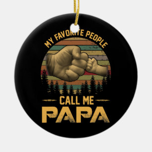 Mina favoriter kallar mig Pappa Vintage Far Julgransprydnad Keramik