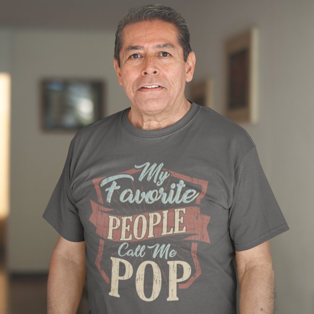 Mina favoriter kallar mig Pop Fars dag Anpassnings T Shirt (Favorite People Call Me Pops Grandpa T-Shirt)