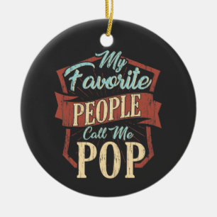 Mina favoriter kallar mig Pop Grandpa Julgransprydnad Keramik